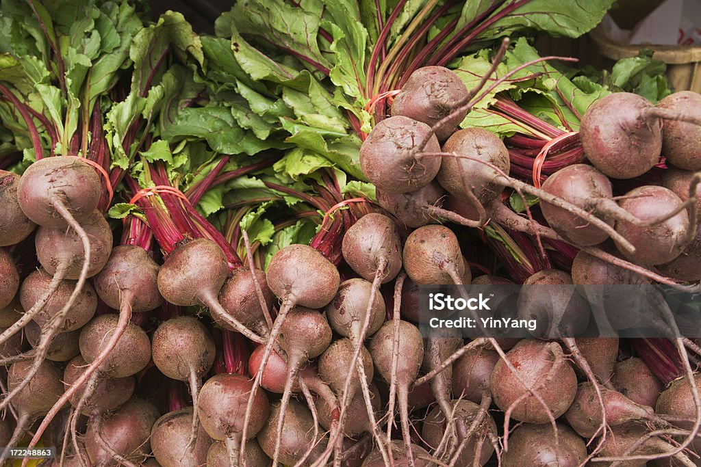 Rosso barbabietole nel mercato degli allevatori - Foto stock royalty-free di Fiera agricola