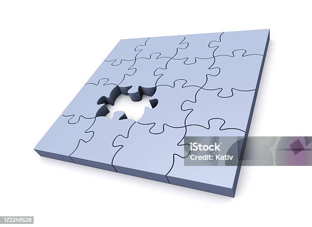 Puzzle Missing One Stock Photo - Download Image Now - Absence, Abstract, Attached