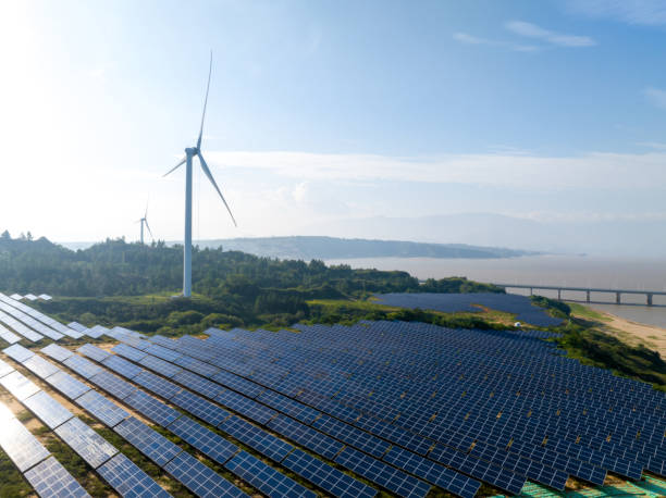 istock Solar power, photovoltaic panel power station 1722496349