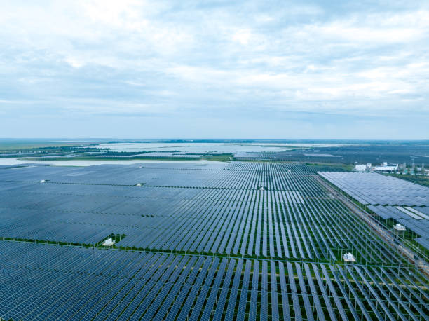istock Solar power, photovoltaic panel power station 1722496528