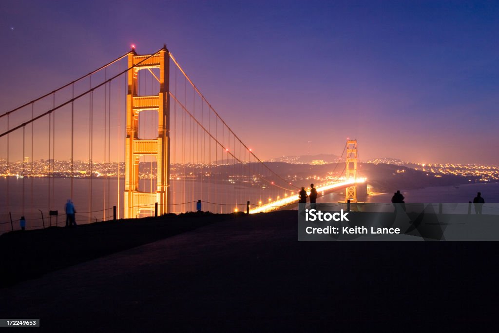 Golden Gate Bridge at Night - Foto de stock de Arquitectura libre de derechos