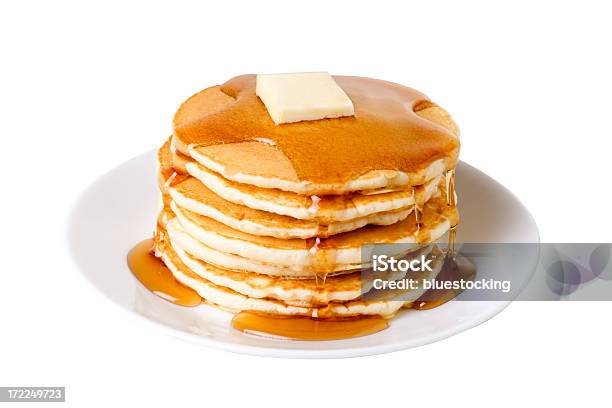 Pancakes Stock Photo - Download Image Now - Pancake, White Background, Cut Out