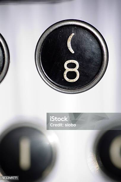 Antique Typewriter Number 8 Stock Photo - Download Image Now - Abstract, Antique, Black Color