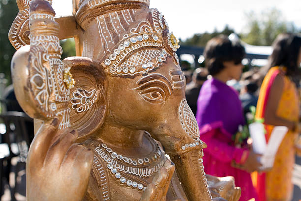 a statue of Ganesha the elephant god at an indian wedding