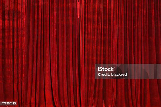 Red Stage Curtain Stock Photo - Download Image Now - Curtain, Old-fashioned, Red