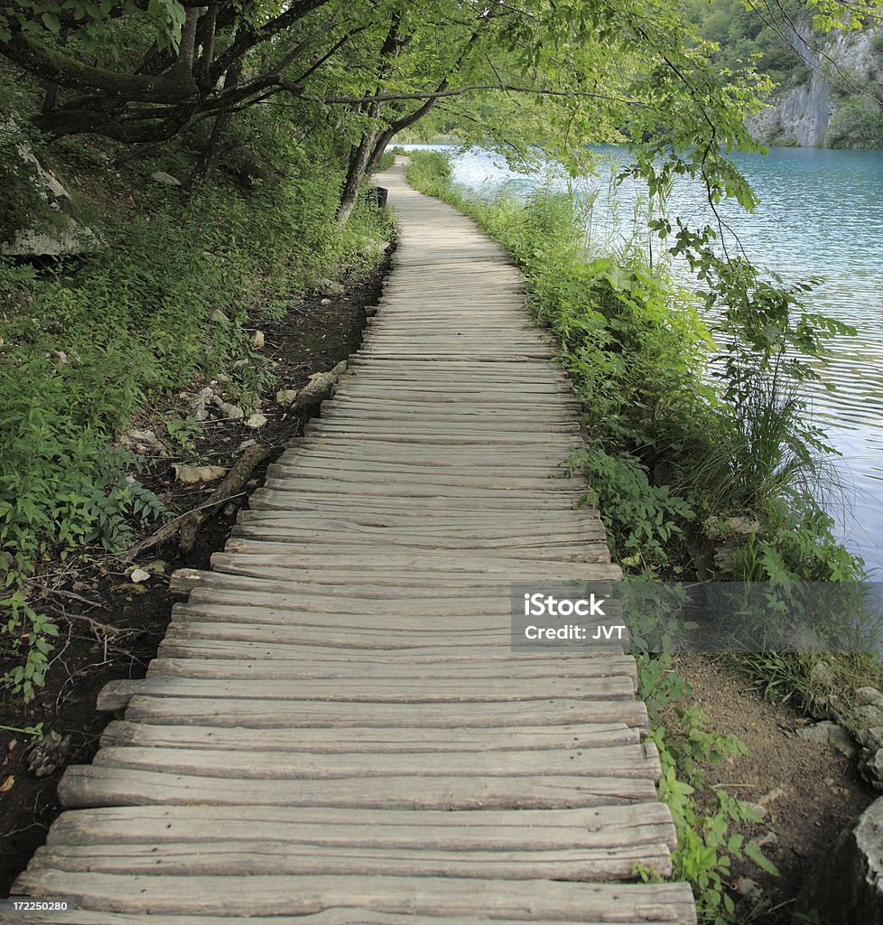 Hölzerner Fußweg im Nationalpark Plitvicer National Park, Kroatien. - Lizenzfrei Abenteuer Stock-Foto