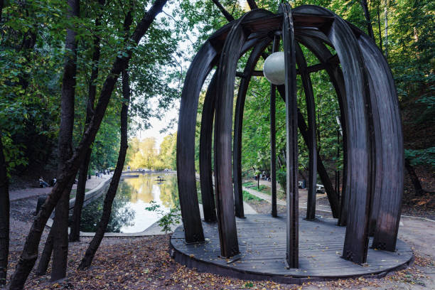 istock Wooden gazebo in the park 1722503764