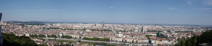 Panorama of Lyon from the Basilica FourviAre