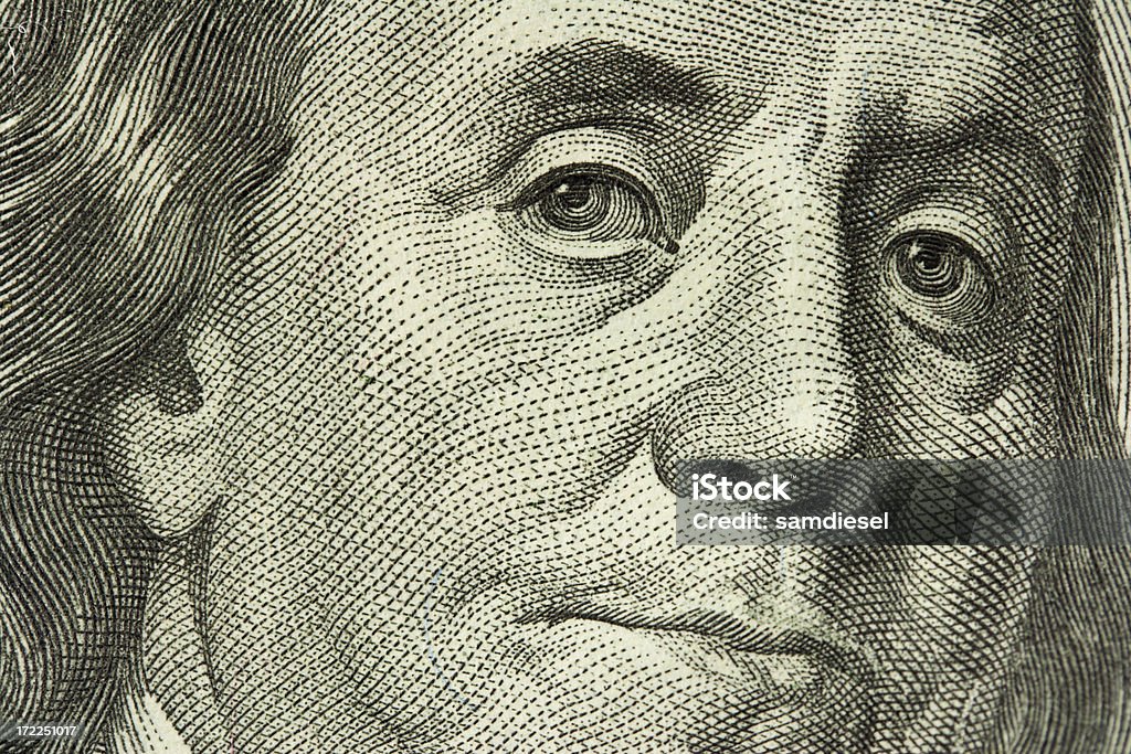 Macro Retrato de Ben Franklin - Royalty-free Abundância Foto de stock