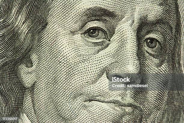 Macro Retrato De Ben Franklin - Fotografias de stock e mais imagens de Abundância - Abundância, Amor por Dinheiro, Benjamin Franklin