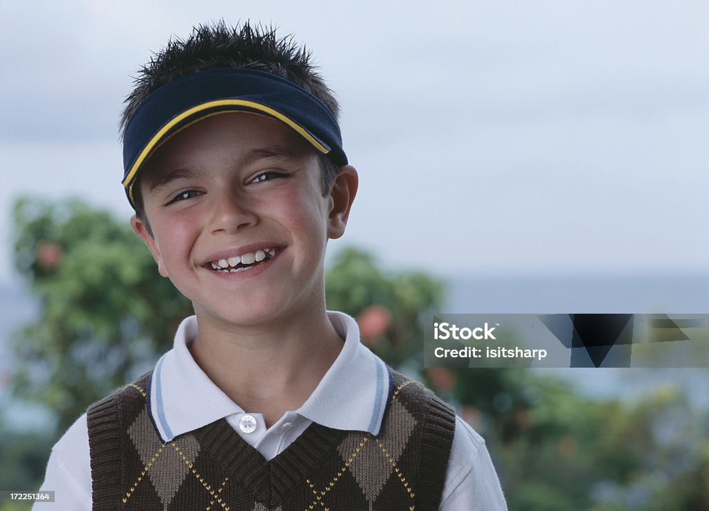 Menino com a viseira - Foto de stock de 10-11 Anos royalty-free