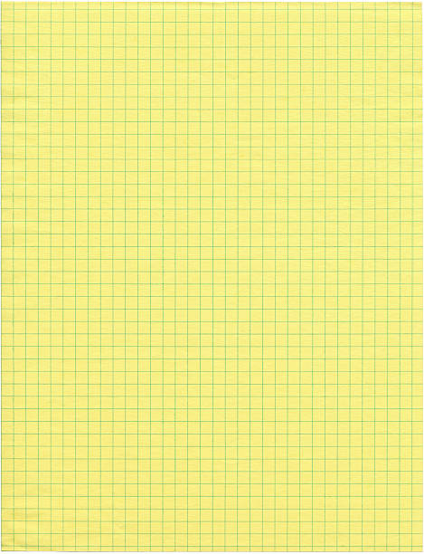 Sheet of Yellow Graph Paper stock photo