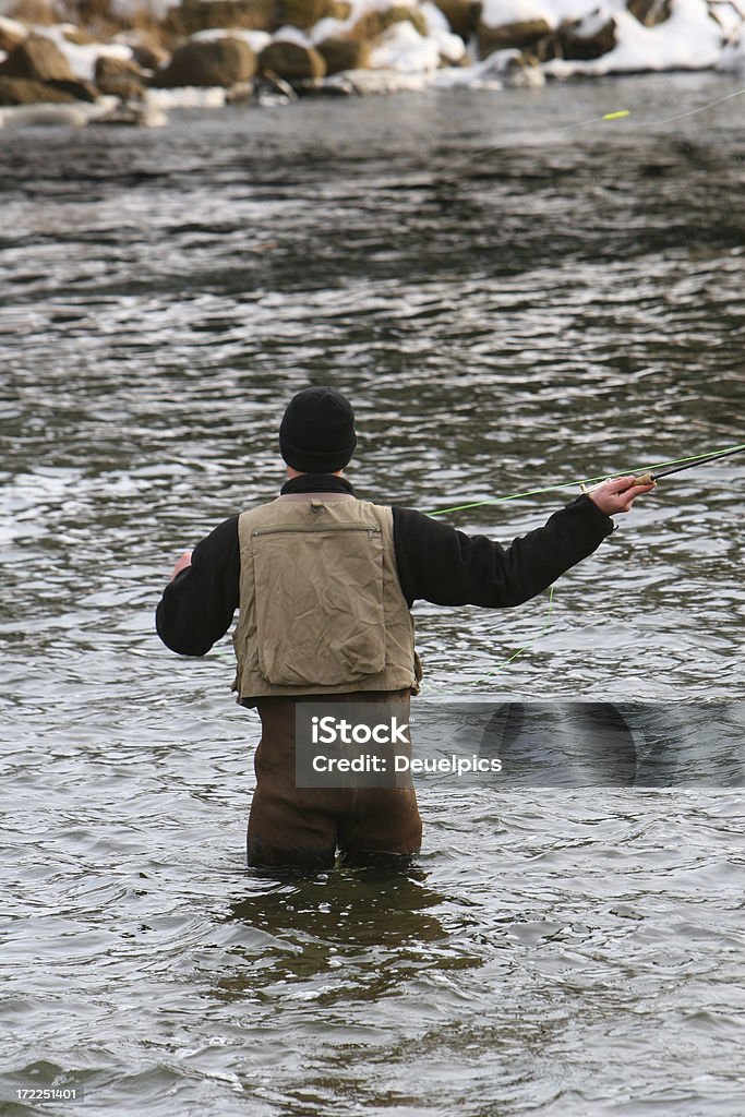 Pesca con la mosca - Foto stock royalty-free di Acqua fluente