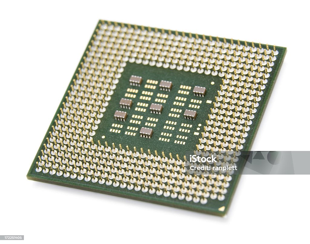Isolado Microchip de computador (CPU - Royalty-free Circuito Integrado de Computador Foto de stock
