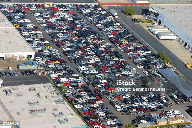 Used Car Collection Stock Photo - Download Image Now - Car Dealership, Above, Aerial View