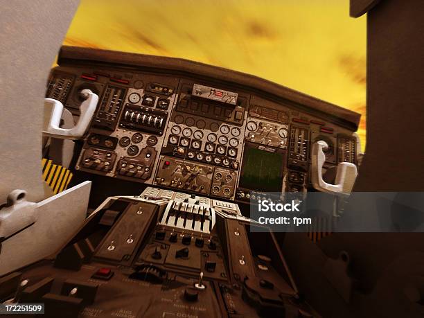 Cabine De Piloto De Avião - Fotografias de stock e mais imagens de Avião - Avião, Botão - Peça de Máquina, Explodir