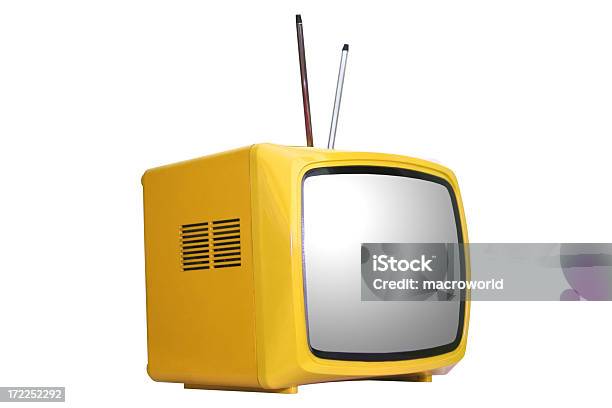 Foto de Velho Televisor Amarela Isolado e mais fotos de stock de Amarelo - Amarelo, Antigo, Ariel - Criatura Mítica