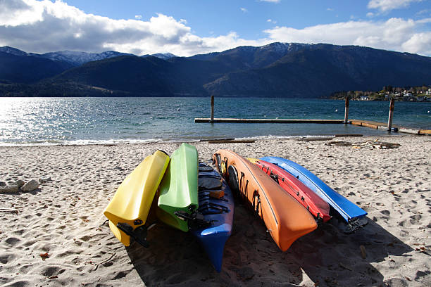 istock Colorful kayaks on the beach 172252626
