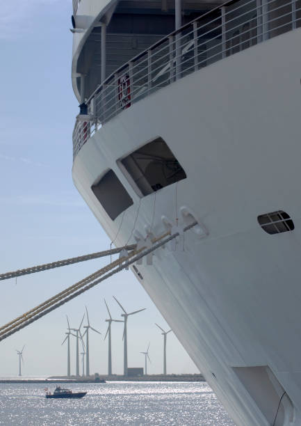 Cruiseship and windmills