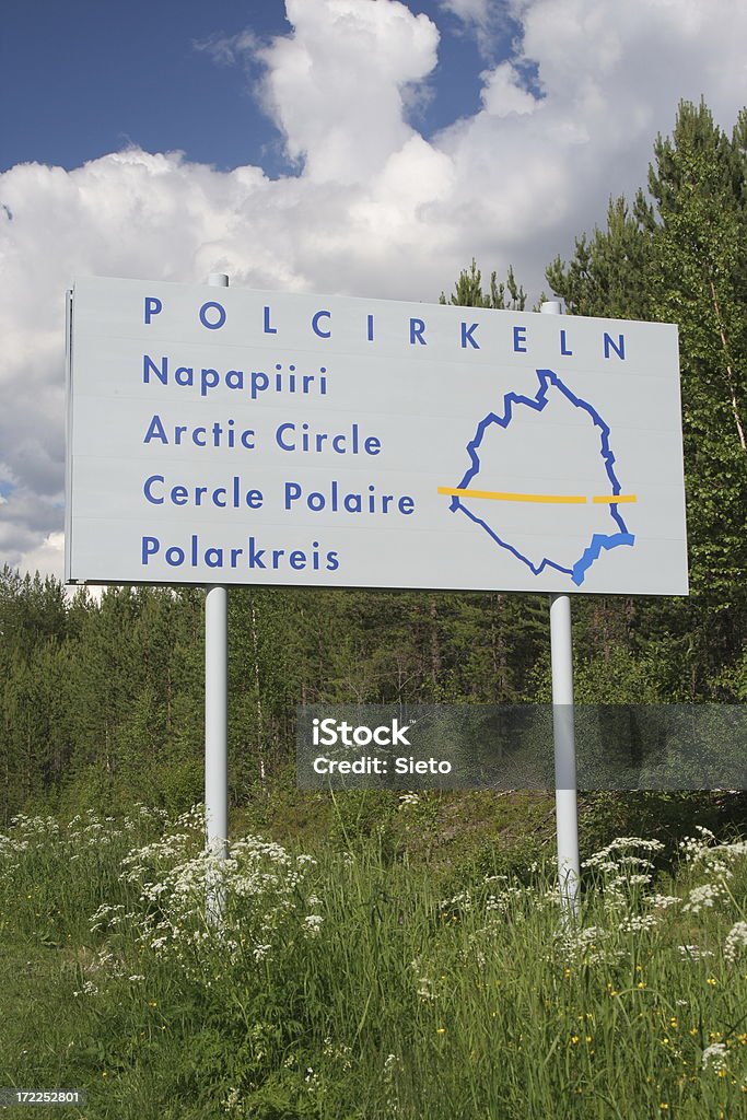 Sinal, indicando o Círculo Polar Árctico - Royalty-free Clima polar Foto de stock