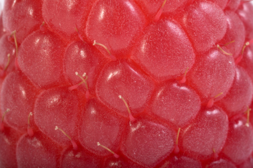 Fresh raspberry (rubus idaeus) closeup.