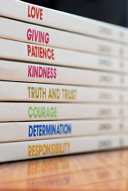 Books on Values and Character Building stock photo