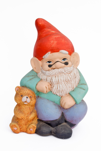 A little garden gnome.Isolated on white: