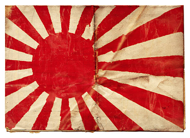 японский naval (xxl) ensign - axis powers стоковые фото и изображения