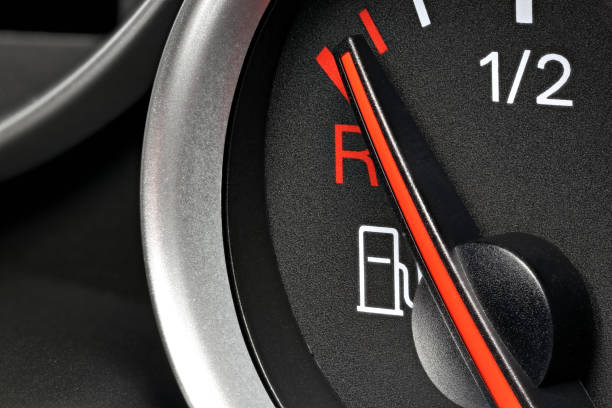 istock fuel gauge in car dashboard - empty 1722533883