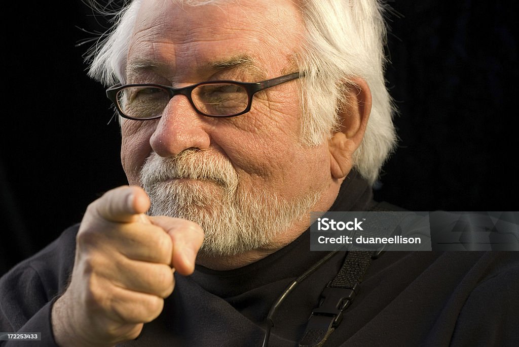 Wütend alter Mann - Lizenzfrei Mit dem Finger zeigen Stock-Foto