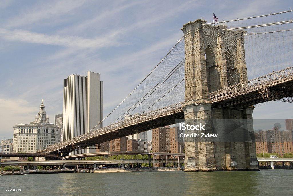 Ponte di Brooklyn a Manhattan - Foto stock royalty-free di Ambientazione esterna