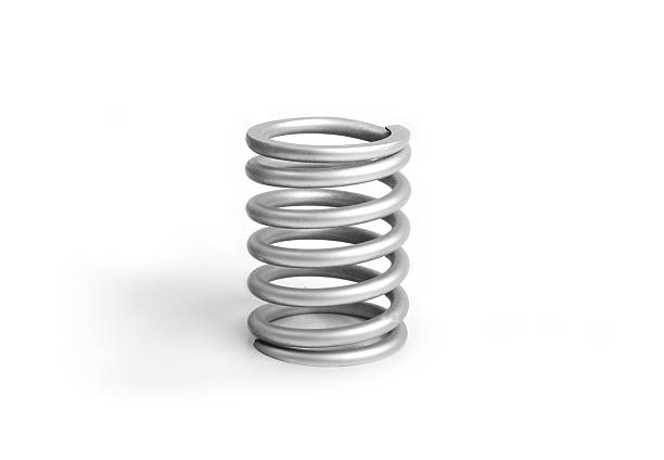 Silver spring Silver spring on white background. coiled spring stock pictures, royalty-free photos & images