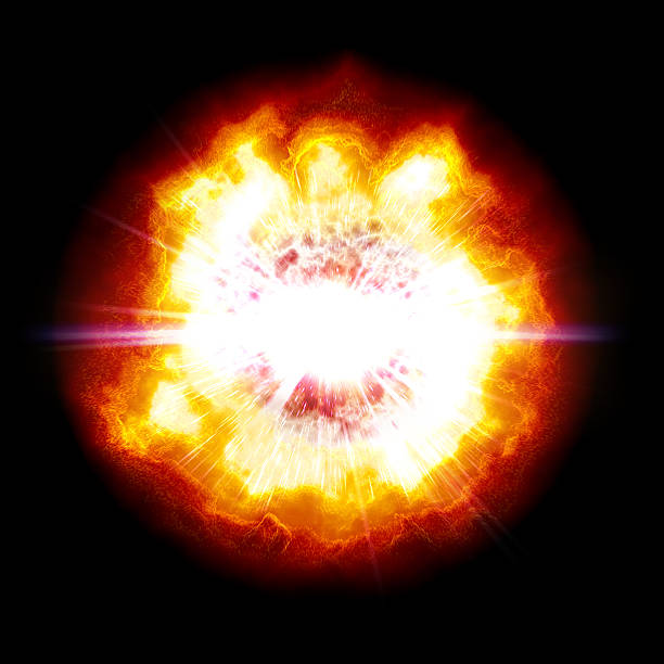 BOOM! An enormous powerful explosion with a white-hot center supernova stock pictures, royalty-free photos & images