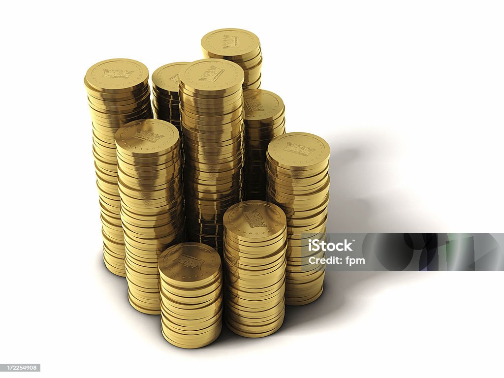 Mucchi di monete - Foto stock royalty-free di Gettone