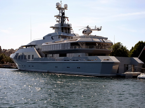 huge luxury yacht in the port of copenhagen.