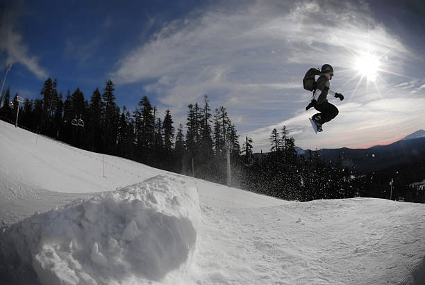 Snowboarding Jump stock photo