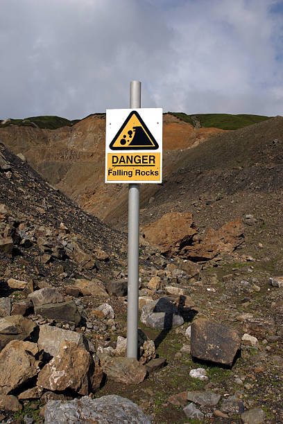 istock danger sign in quarry falling rocks 172255850