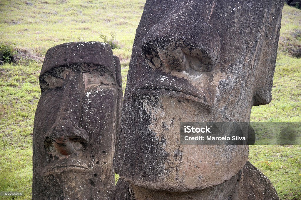 Moai rosto - Foto de stock de Antigo royalty-free