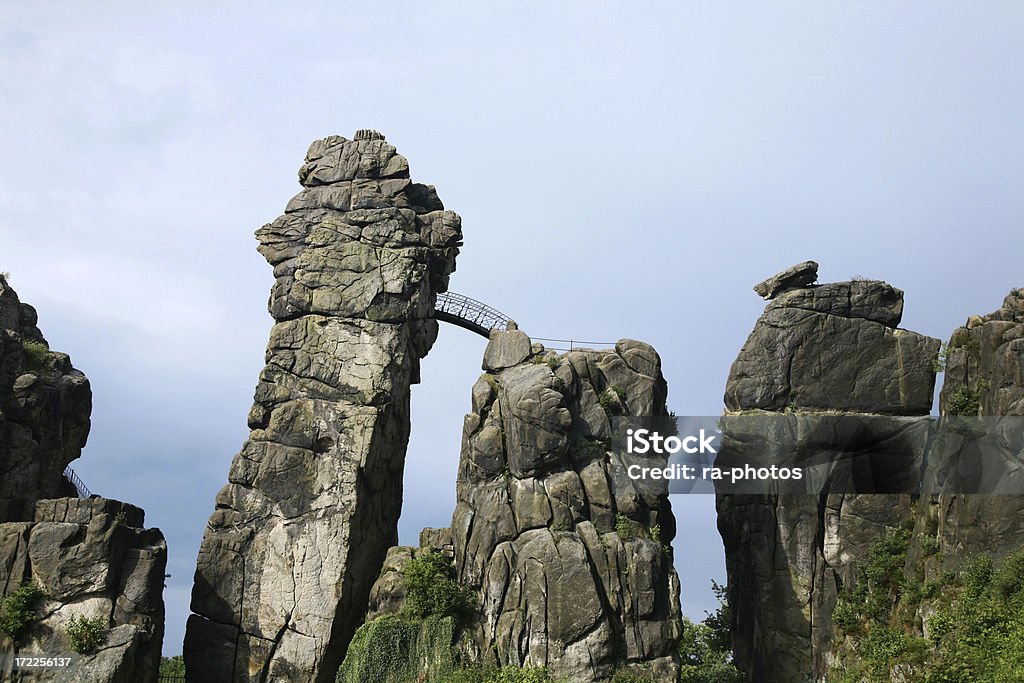 Externsteine in Germany Famous rock formation in the northern part of Germany Externsteine Stock Photo