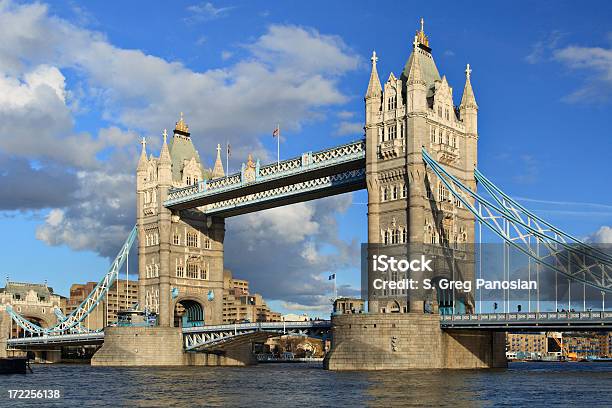 Tower Bridge In London During The Day Stock Photo - Download Image Now - Architecture, Blue, Bridge - Built Structure