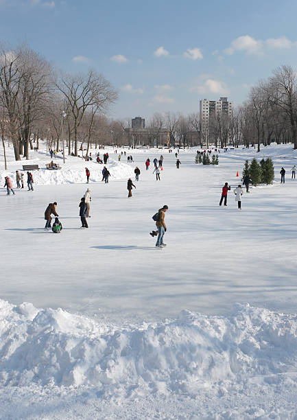 Lafontaine Park Ice Rink  buzbuzzer montreal city stock pictures, royalty-free photos & images