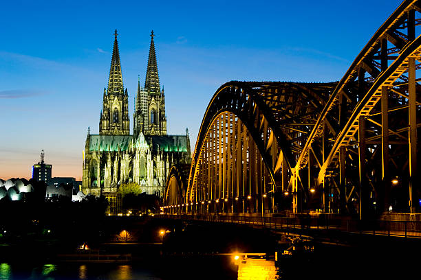 istock Cologne Cathedral and Hohenzollern Brigde in Twighlight 172257100
