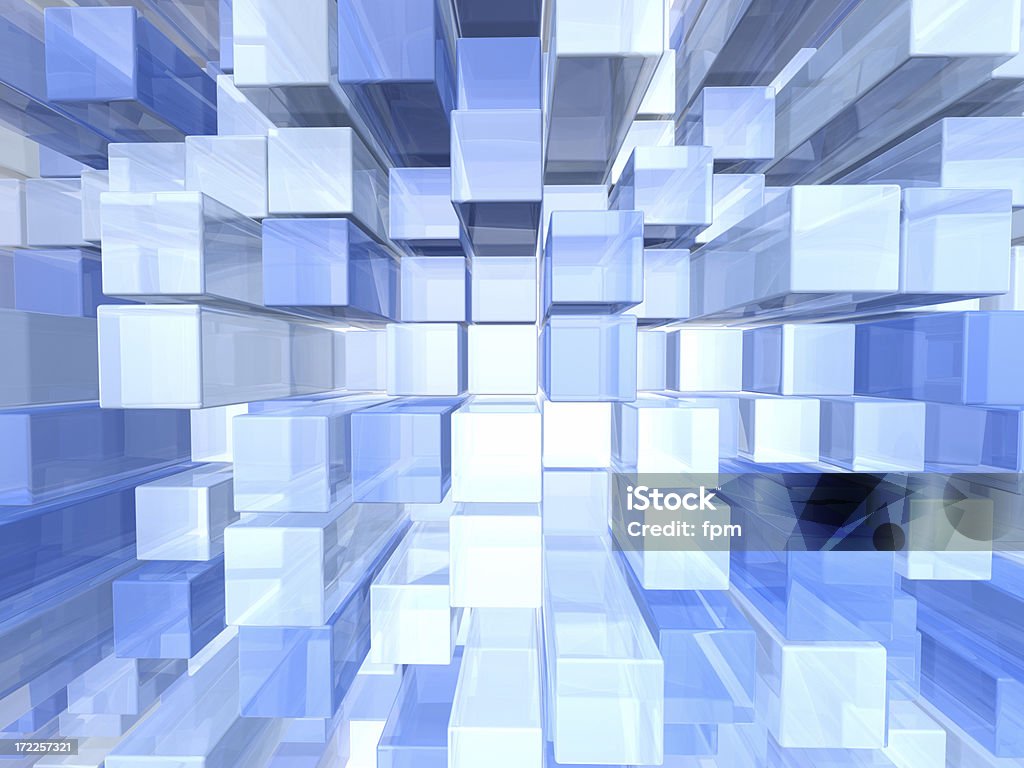 Blaue 3d-Muster - Lizenzfrei Würfel - Geometrische Form Stock-Foto