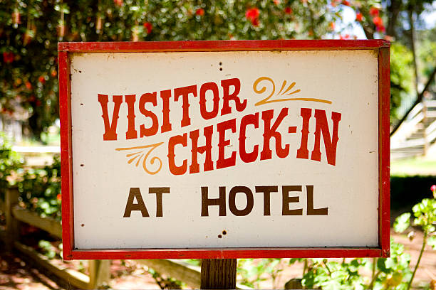 Visitor Check-In stock photo