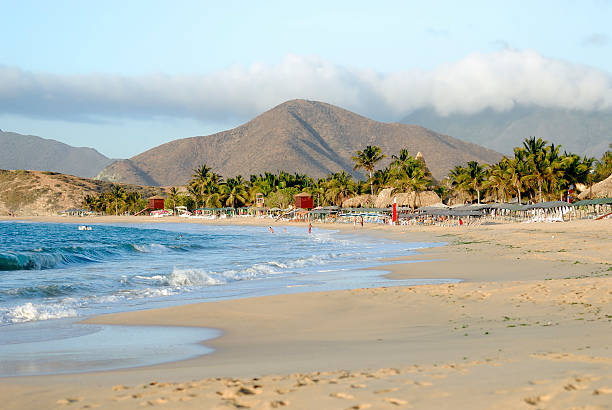 Taken late afternoon on Playa Caribe, Margarita Island, Venezuela. Situated on the northern shores of this well know Caribbean island, Playa Caribe is a favorite beach destination for vacationers. Adobe RGB.