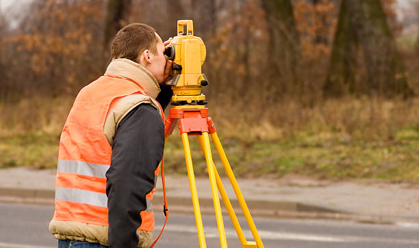 istock Land surveyor with total station 172258943