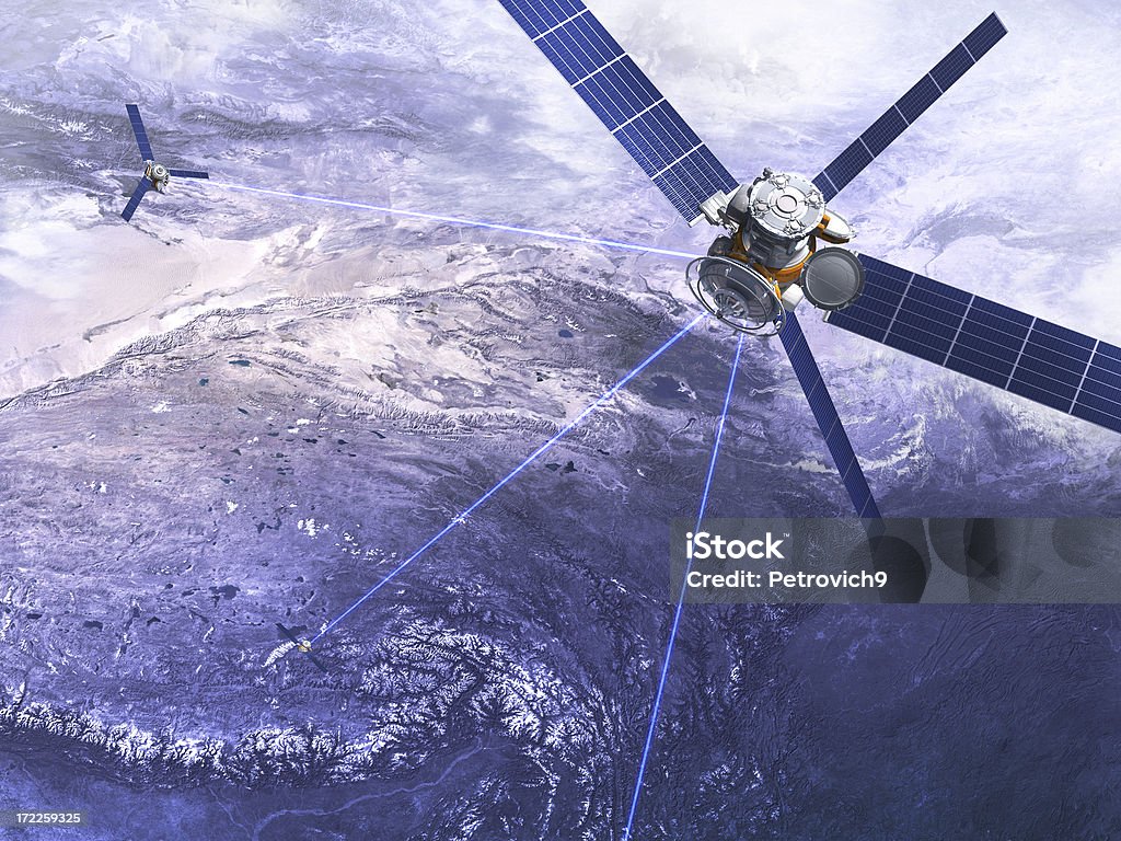 satellite and stratosphere Satellite Stock Photo