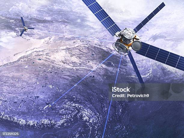 Satellite And Stratosphere Stock Photo - Download Image Now - Satellite, Radio Wave, Globe - Navigational Equipment