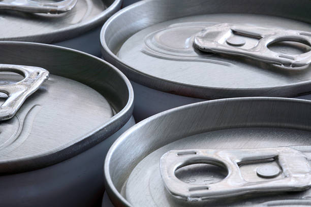 istock Top of unopened small sized soda cans, macro close-up 172259839