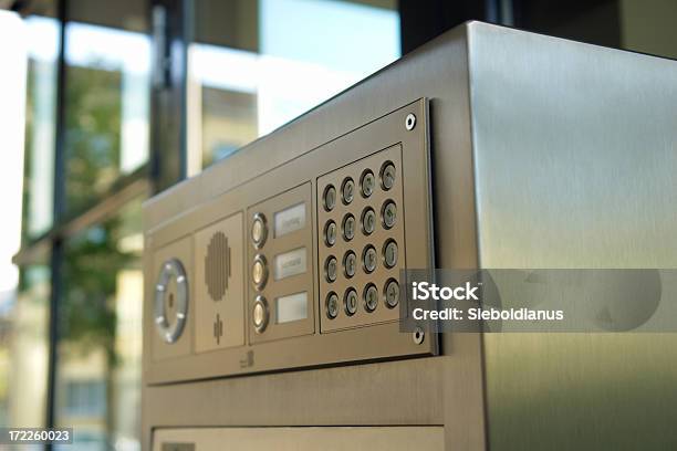 Security Eyescanner At A Science Building Stock Photo - Download Image Now - Bar Code Reader, Built Structure, Coding